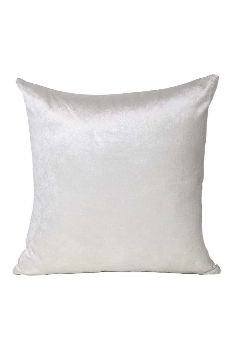 Velvet Throw Pillow, Main, color, WHITE