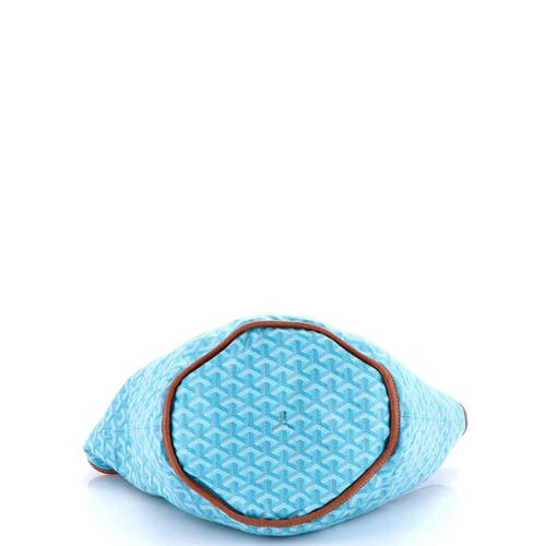 Pre-owned Goyard Goyard Belharra Reversible Tote Coated Canvas In Blue