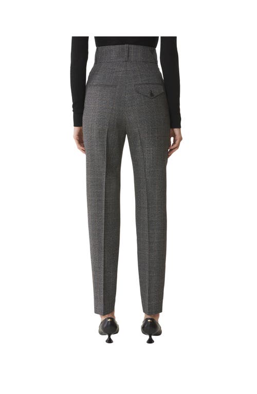 Lanvin Prince Of Wales Wool Cigarette Pants In Gray