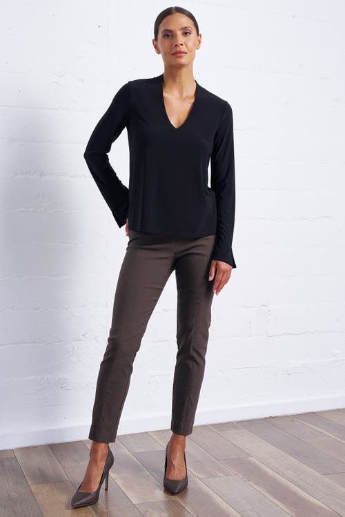 Franne Golde All Season Slim Stretch Ankle Pant With Back Slit
