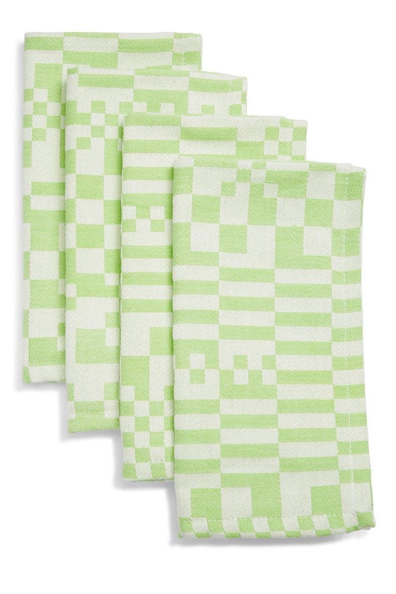 Set of 4 Cotton Napkins, Main, color, CHECK