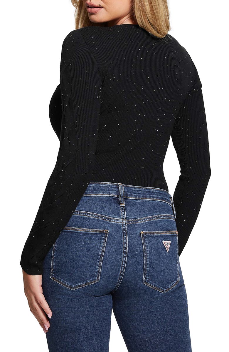 GUESS Laurel Cutout Micro Sequin Sweater, Alternate, color, 