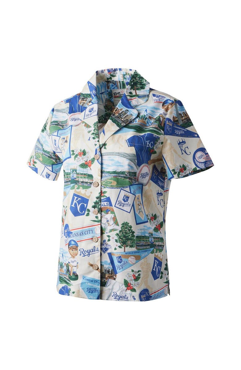 Reyn Spooner Women's Reyn Spooner White Kansas City Royals Scenic Camp Button-Up Shirt, Alternate, color, White