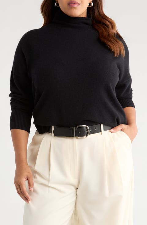 Oversize Cashmere Turtleneck Sweater (Plus)
