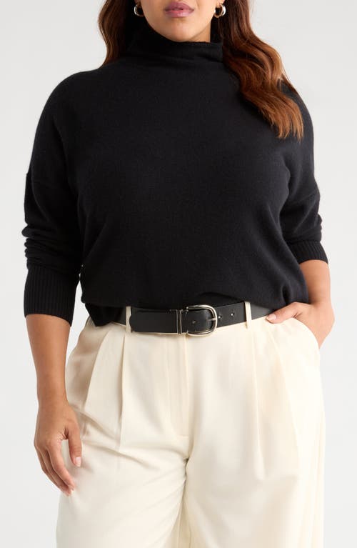Nordstrom Oversize Cashmere Turtleneck Sweater In Black