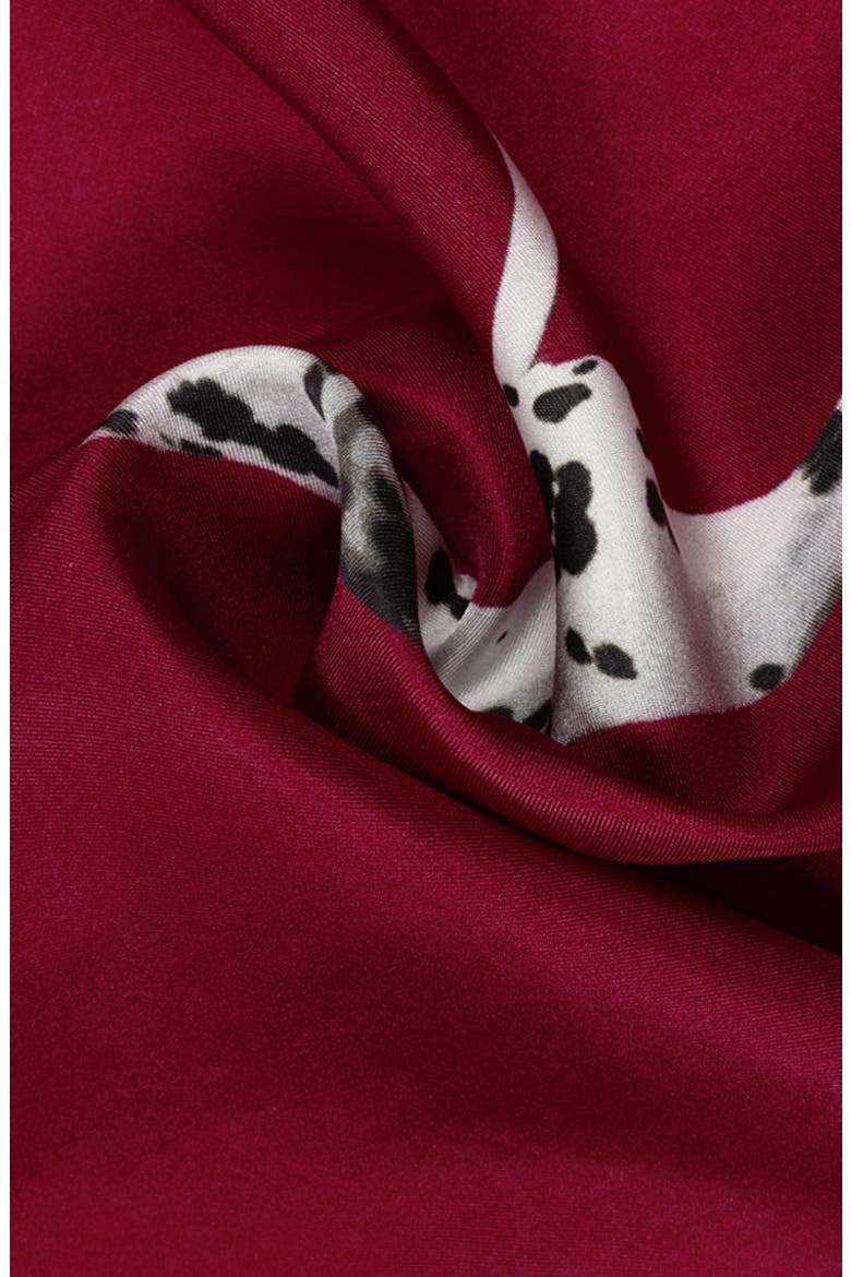 Dog Conversational Silk Small Square Scarf, Alternate, color, RALPH RED