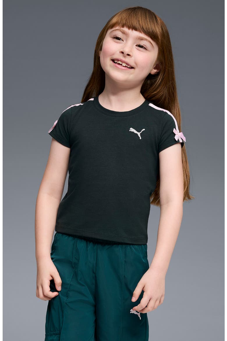 Kids' Bow Society Stretch Cotton T-Shirt, Alternate, color, GREEN TERRAIN