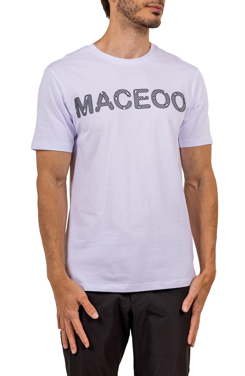 Maceoo Logo Cotton Graphic T-Shirt, Alternate, color, White
