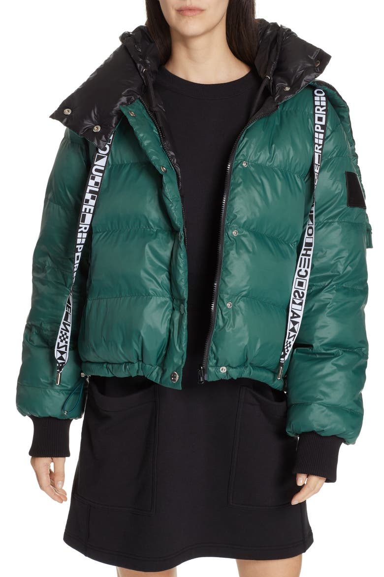 PSWL Reversible Puffer Coat, Main, color, GREEN/ BLACK