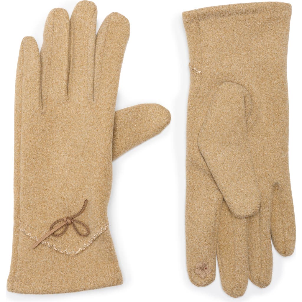Ted Baker London Bow Faux Leather Touchscreen Gloves In Brown