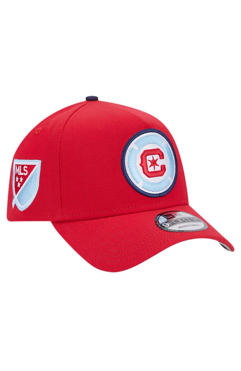 New Era Men's New Era Red Chicago Fire 2024 Kick Off Collection 9FORTY A-Frame Adjustable Hat, Main, color,