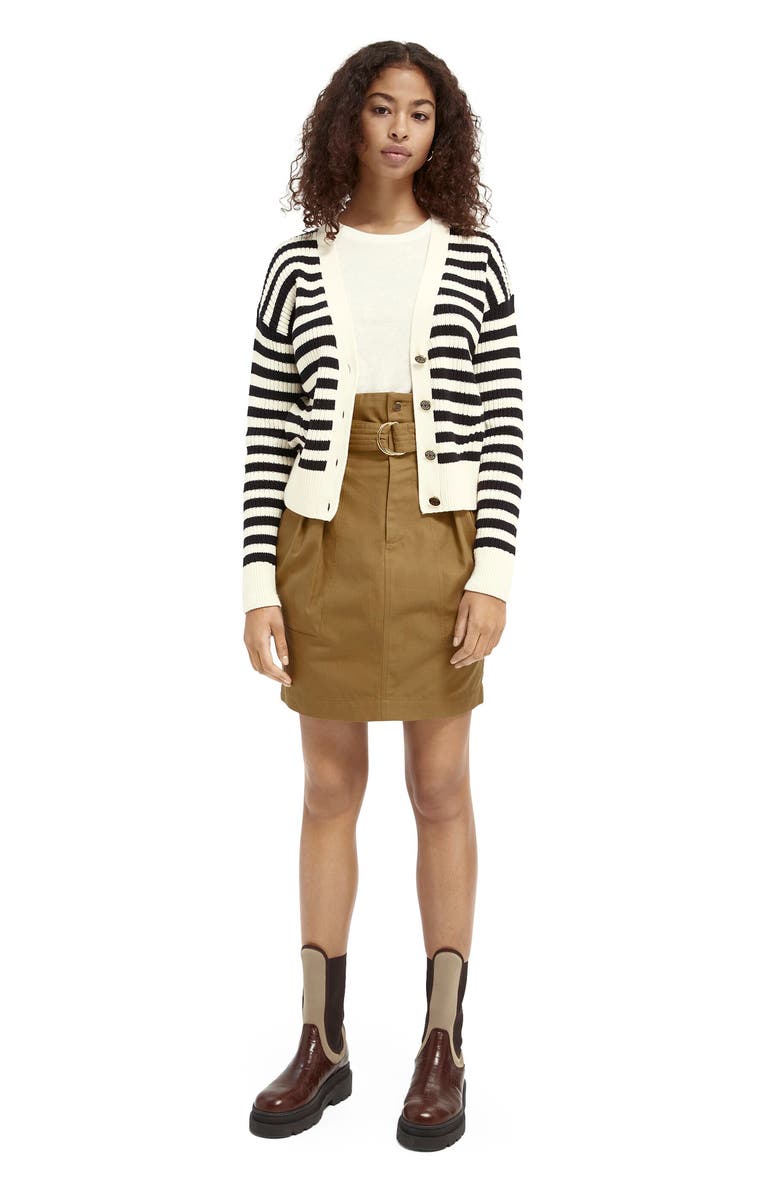 Scotch & Soda Stripe Cotton Cardigan, Alternate, color,