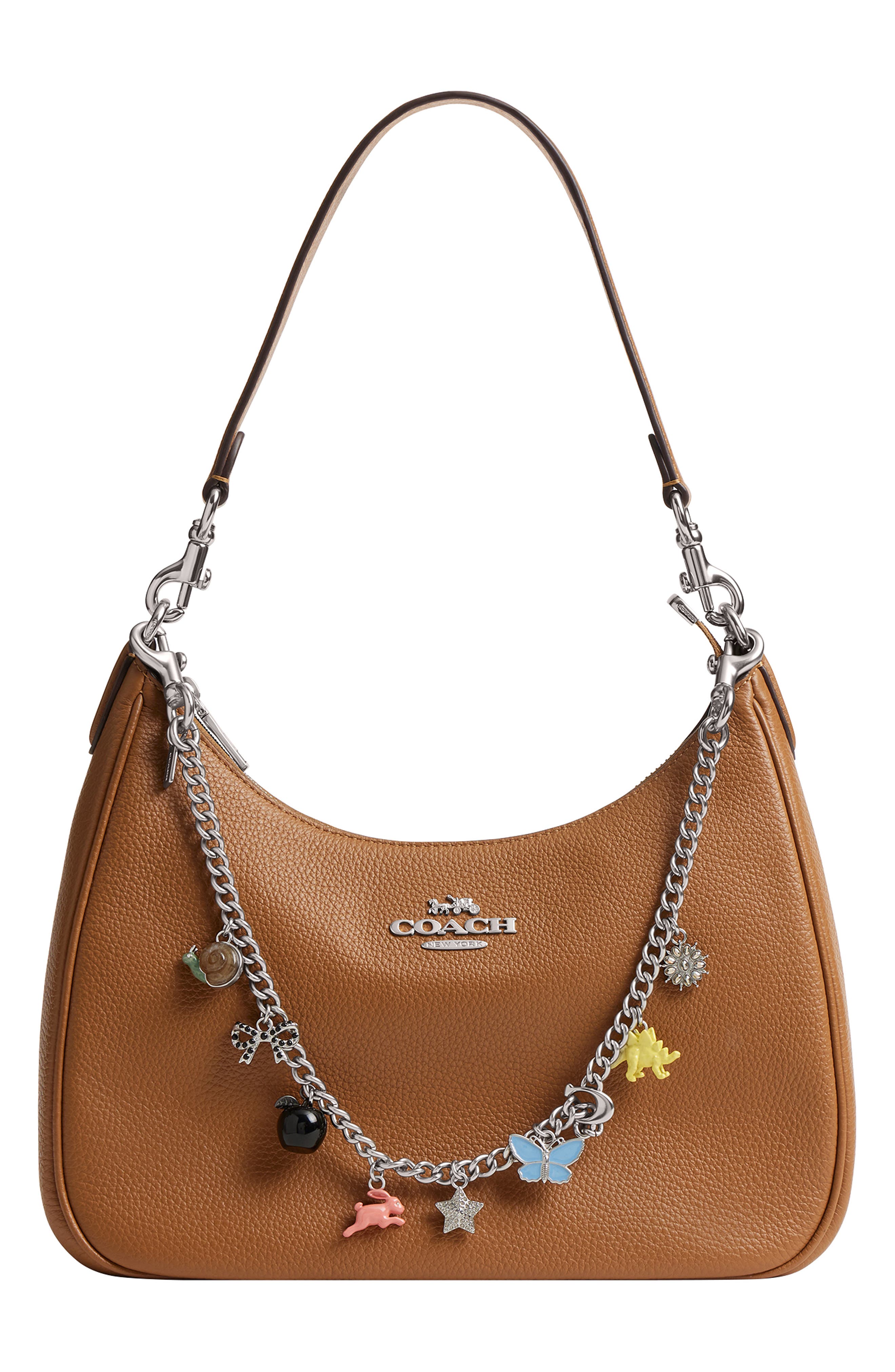 COACH Motif Chain Strap Bag Charm, Alternate, color, Silver