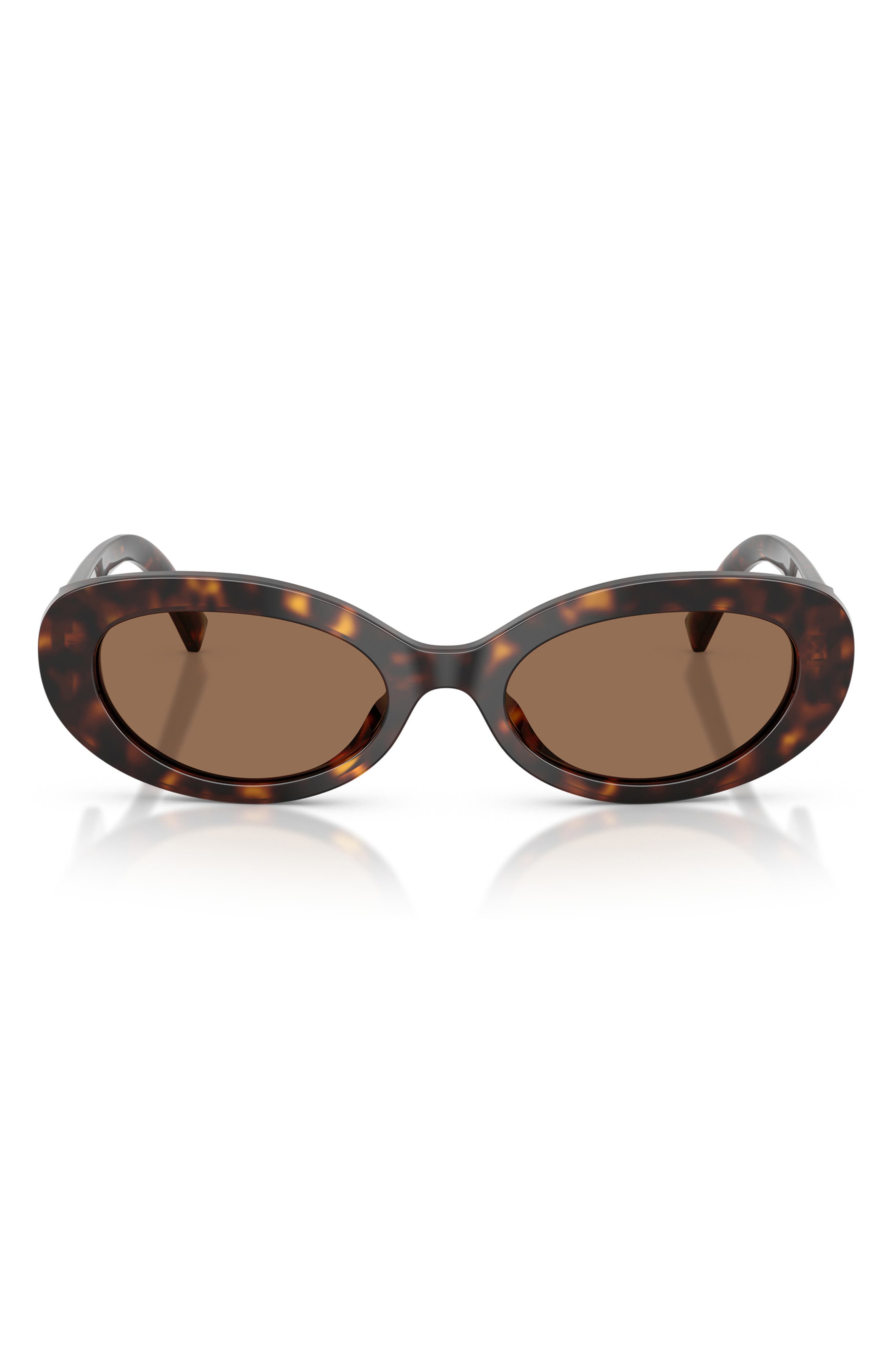 Dolce&Gabbana 53mm Oval Sunglasses in Havana/dark Brown at Nordstrom