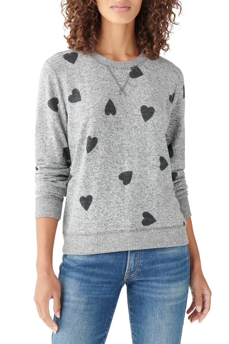 Cloud Jersey Sweatshirt, Main, color, HEARTS WITH BLACK