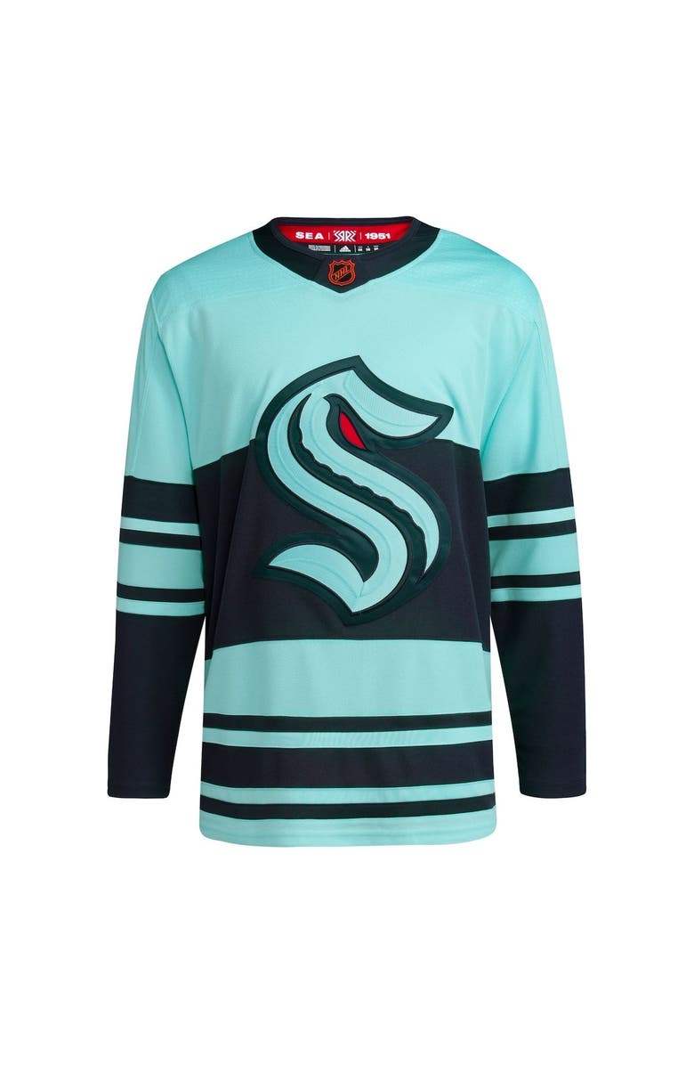 adidas Men's adidas Teal Seattle Kraken Reverse Retro 2.0 Authentic Blank Jersey, Alternate, color, 