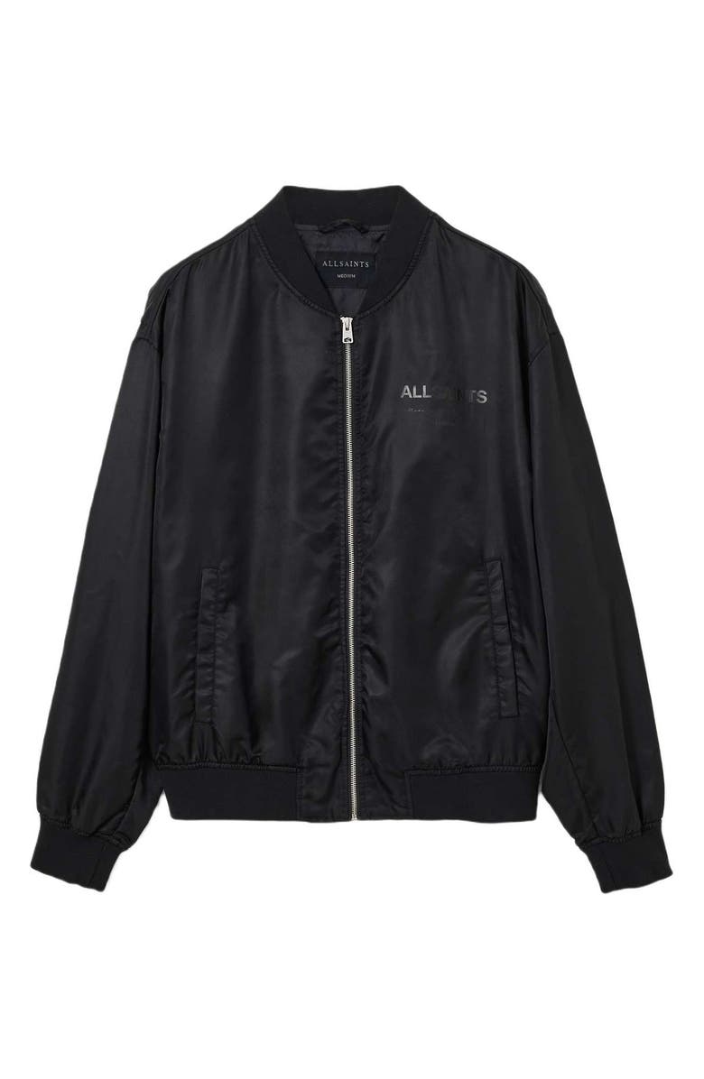 AllSaints Future Nylon Bomber Jacket, Alternate, color, Black