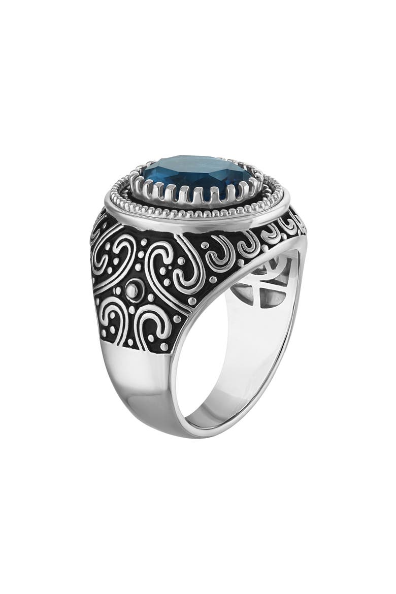Synthetic London Blue Ring, Alternate, color, BLUE