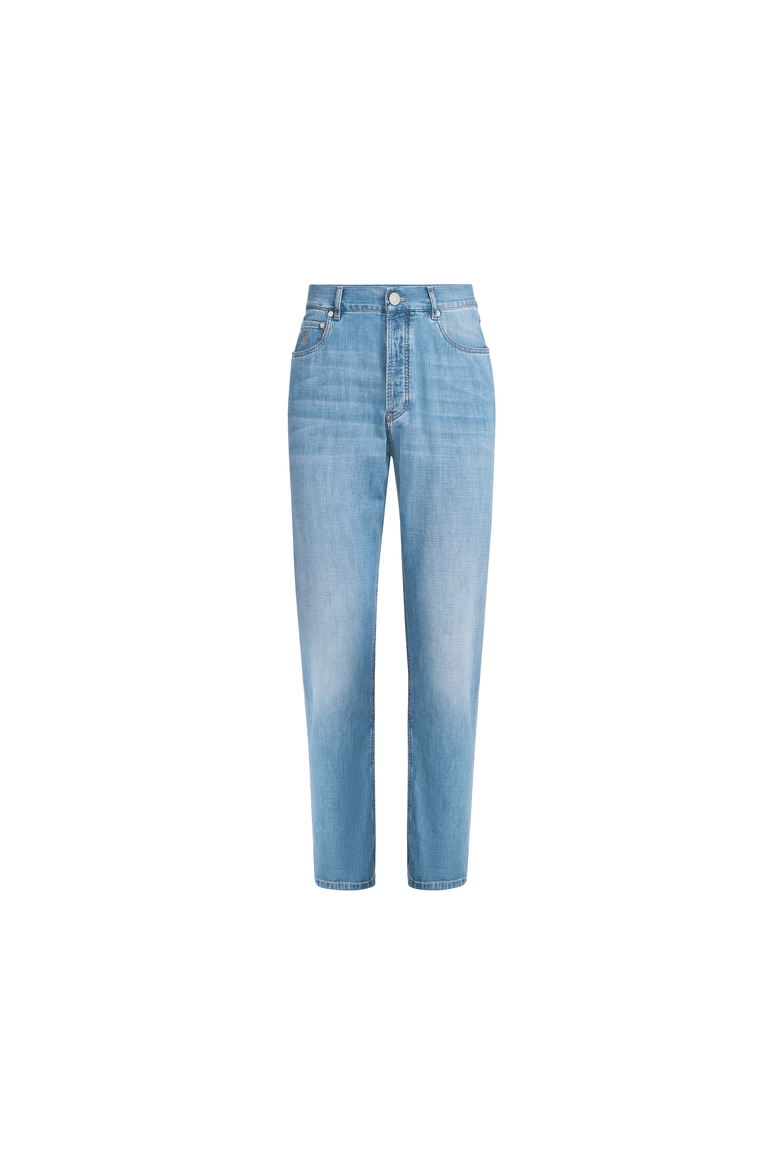 Iconic fit five-pocket trousers, Alternate, color, Light Blue Denim