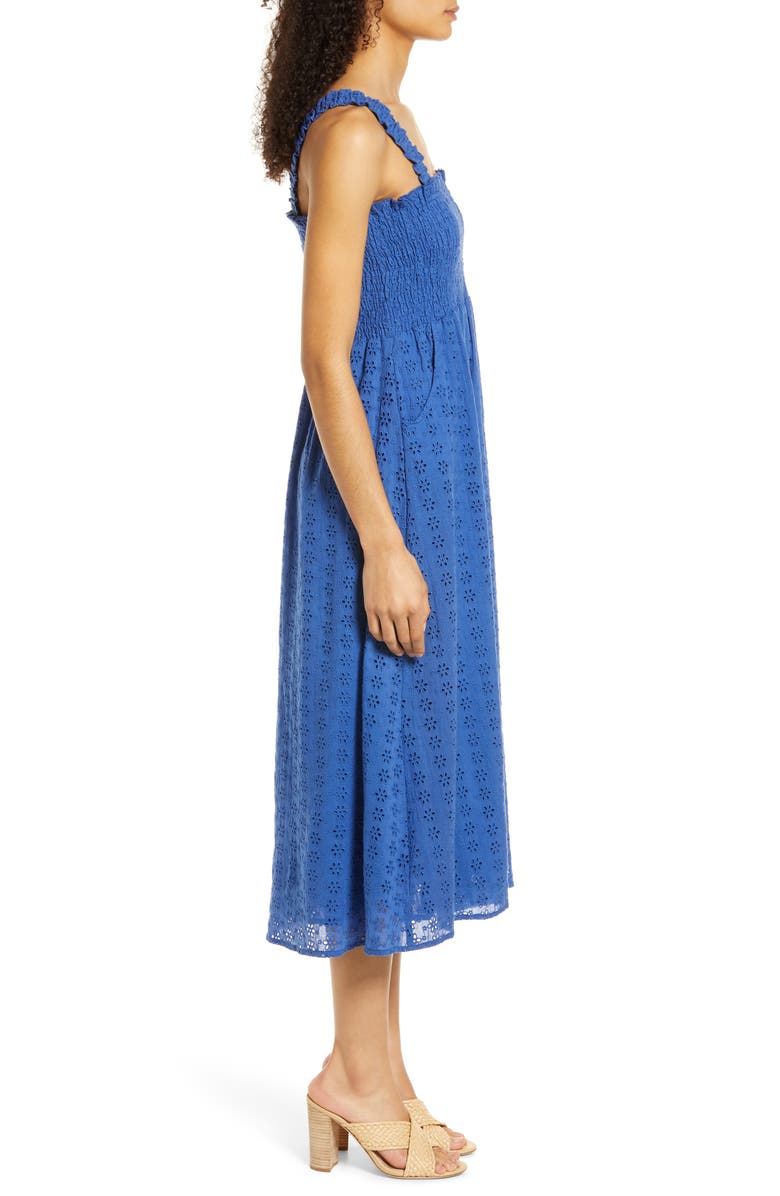 AREA STARS Camila Smocked Cotton Eyelet Sundress, Alternate, color,