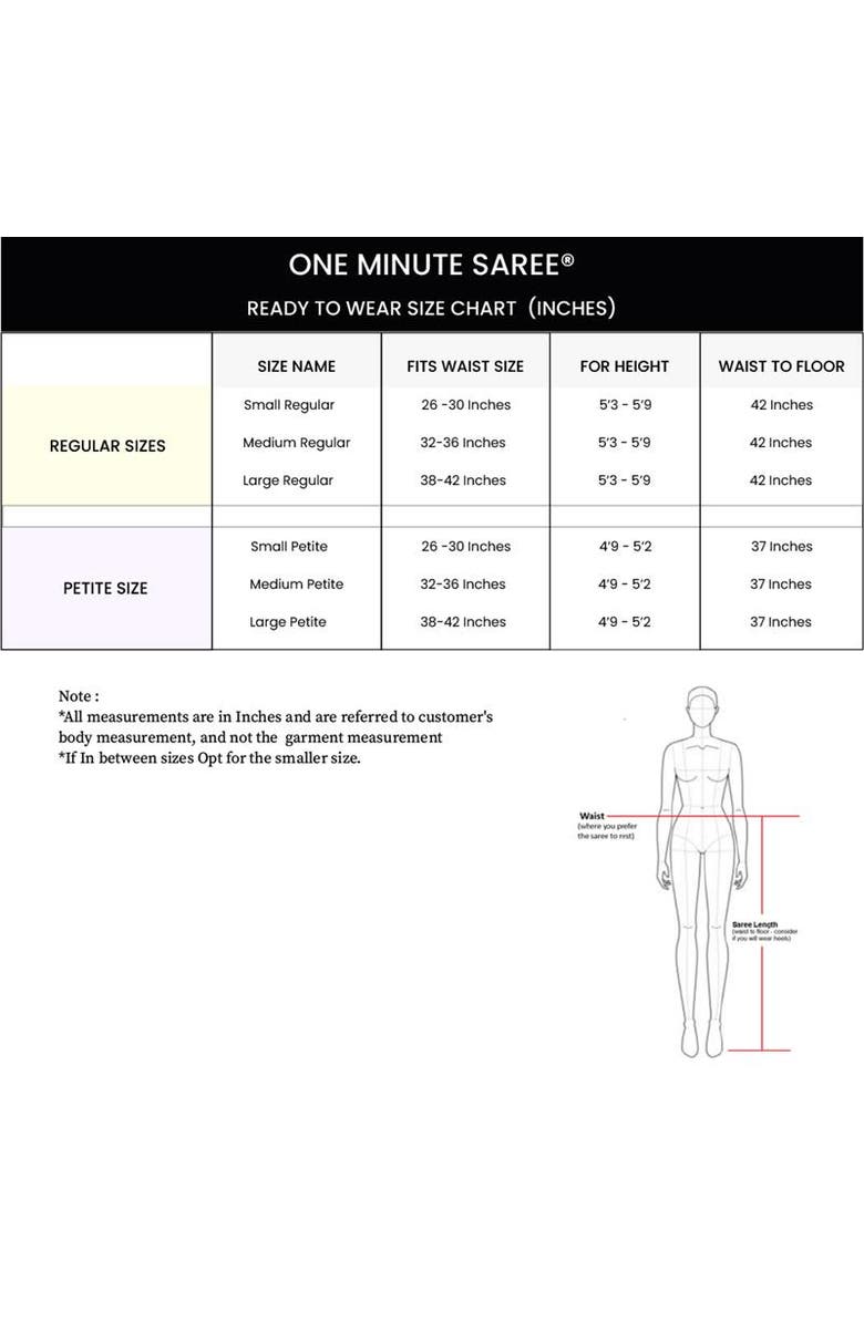 One Minute Saree<sup>®</sup> Tia Tan Monochrome Satin Ready To Wear One Minute Saree, Alternate, color, 