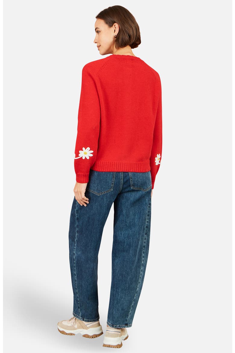 Daisy Stitch Cardigan, Alternate, color, Red