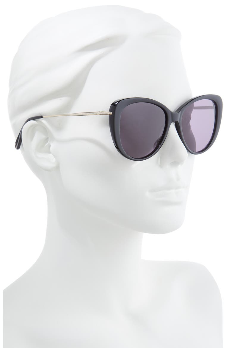 56mm Cat Eye Sunglasses, Alternate, color, BLACK/ GREY
