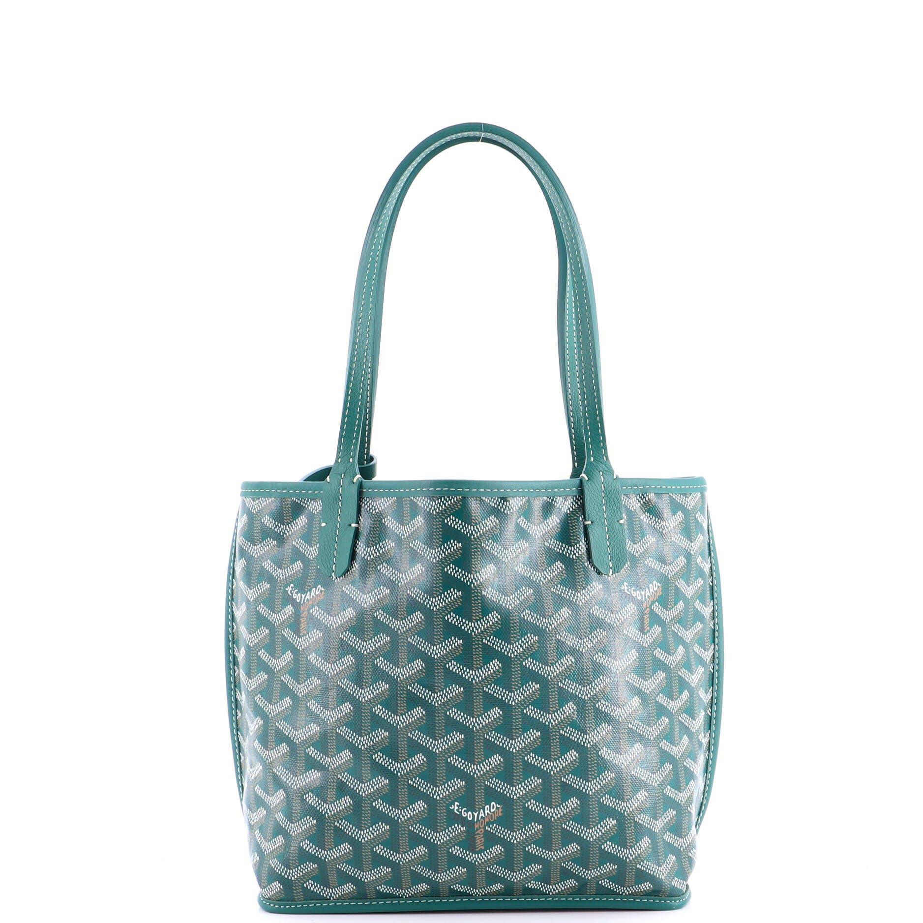 Pre-Owned Goyard Anjou Reversible Tote Coated Canvas Mini, Alternate, color, Green