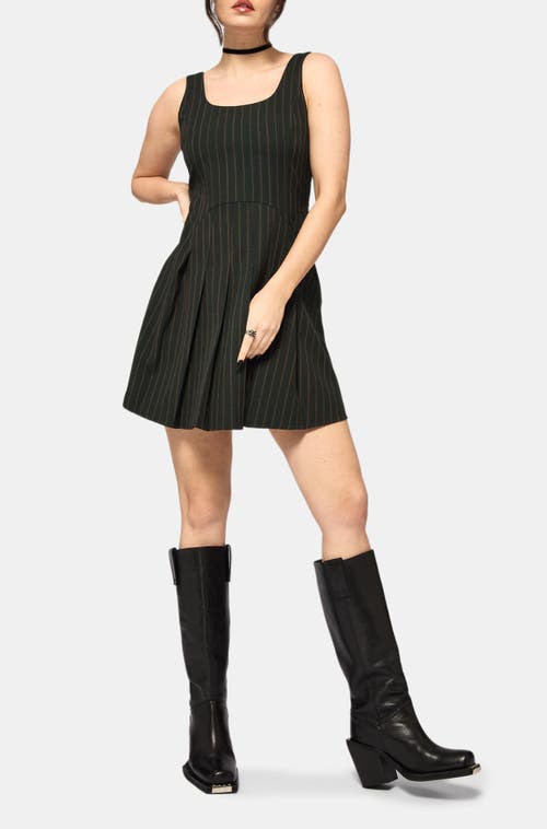 Disturbia Kera Pleated Mini Dress In Green