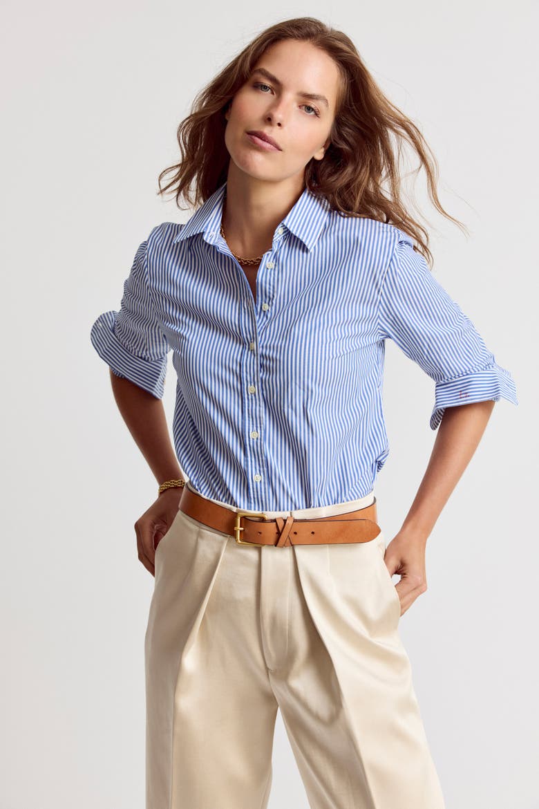 The Boyfriend Shirt, Alternate, color, Blue/White Stripe