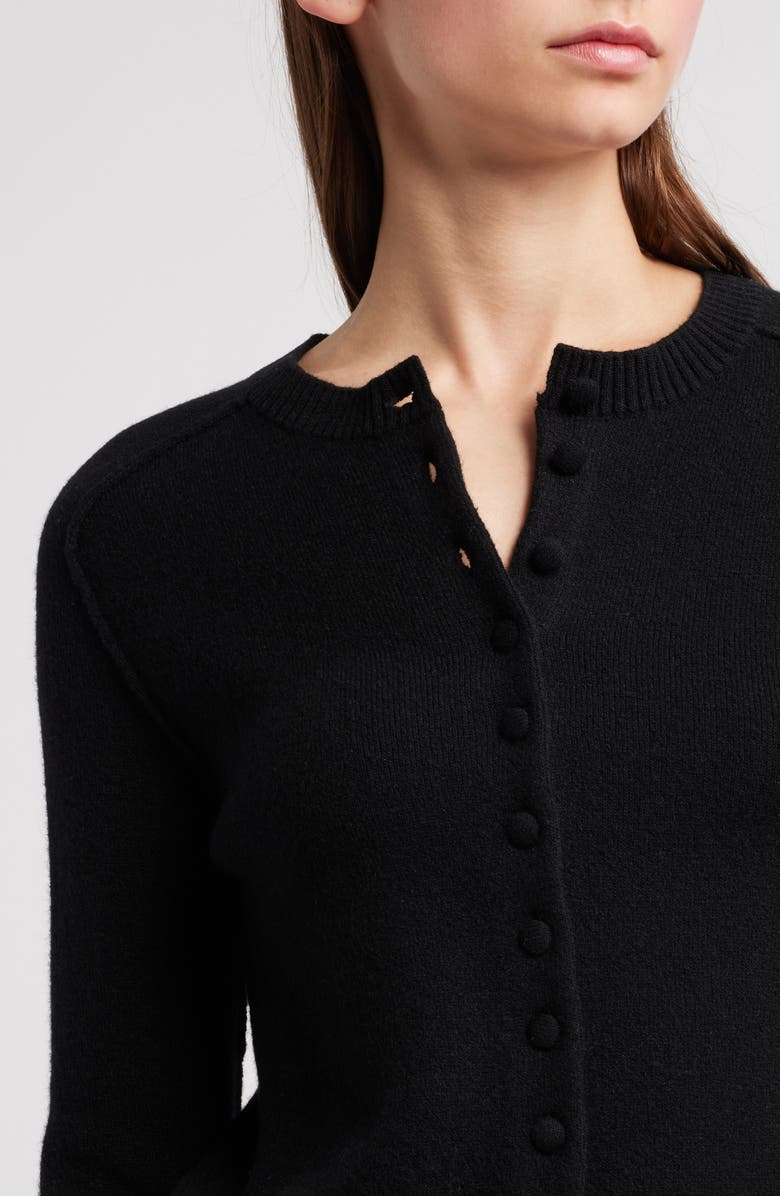 rag & bone Bridget Wool Blend Cardigan, Alternate, color, Black