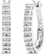 Haus of Brilliance 10K Gold 1.0 Cttw Alternating Diamond "U" Hoop Earrings