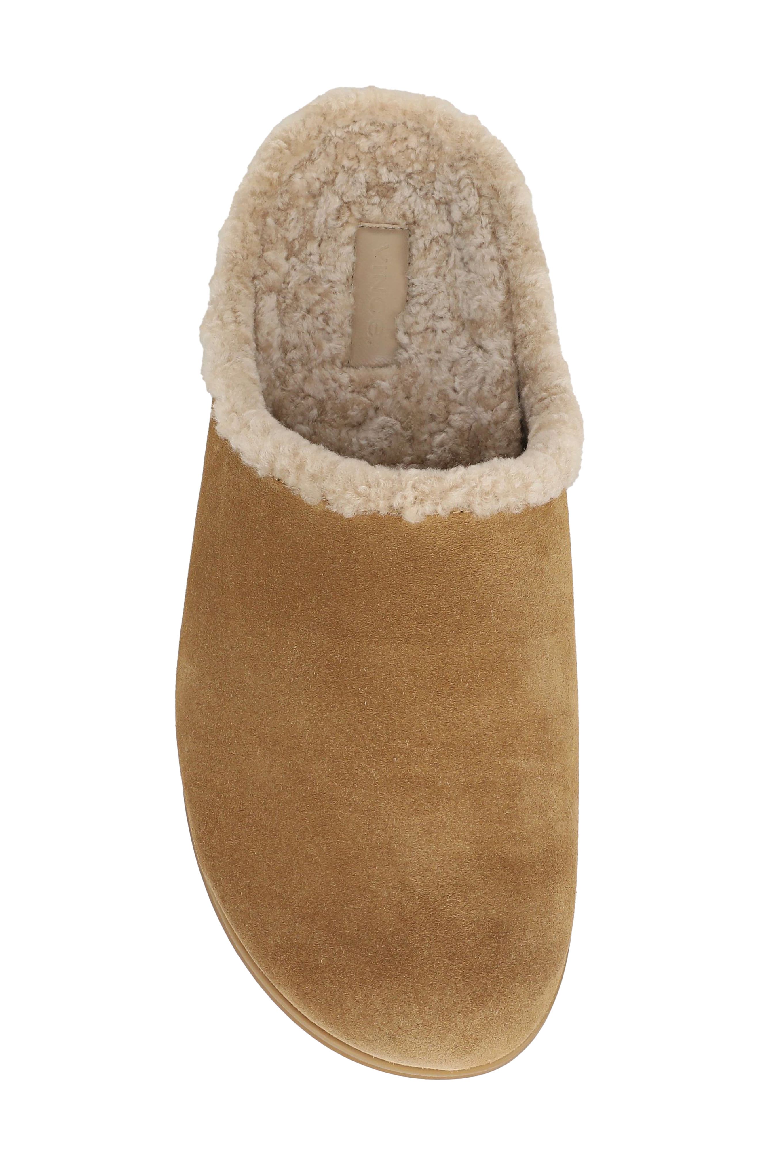 Leo Genuine Shearling Scuff Slipper, Alternate, color, HONEY BROWN