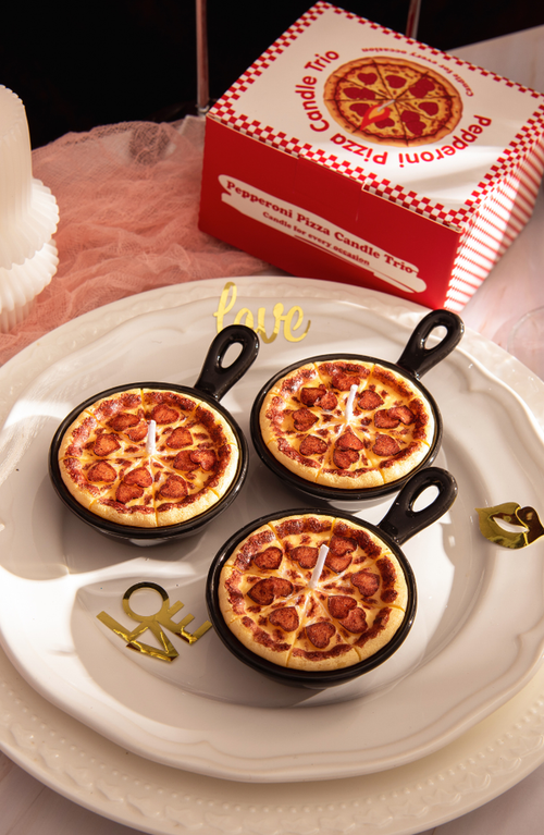 Southlake Gifts Heart Pepperoni Mini Pizza Candle Trio In Multi
