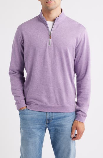Johnnie-O Men's Sully Quarter Zip Pullover - Cotton Blend, Laguna Blue, Medium