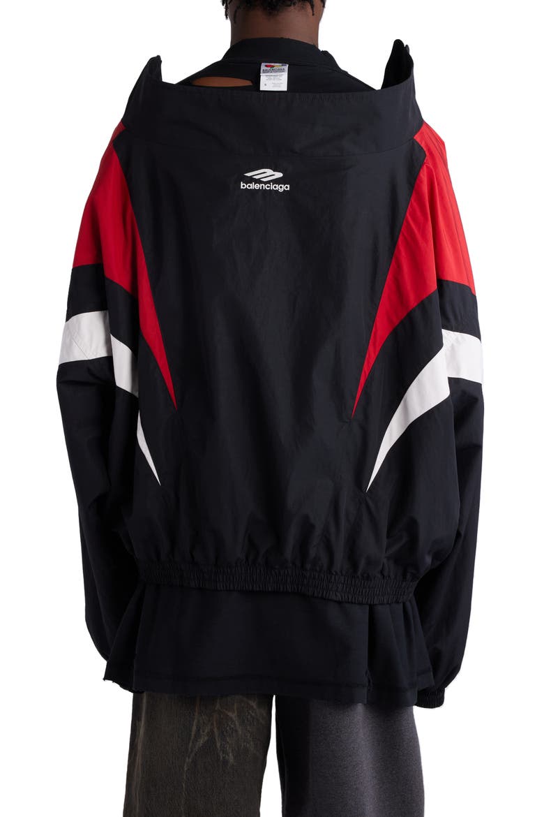 3B Sports Icon Off the Shoulder Track Jacket, Alternate, color, BLACK