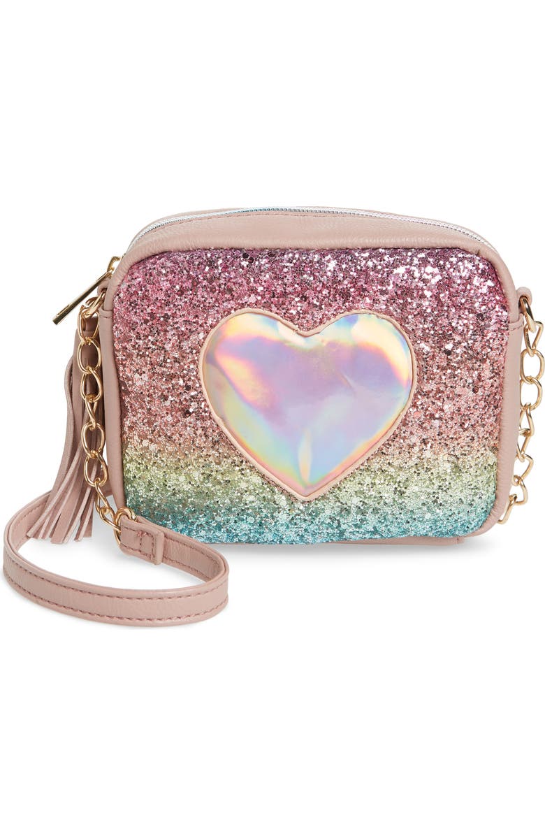 OMG Accessories OMG Glitter Crossbody Bag, Main, color,