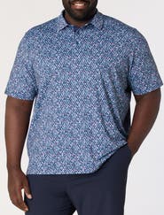 Callaway Big & Tall Multi Palm Geometric Print Polo Shirt