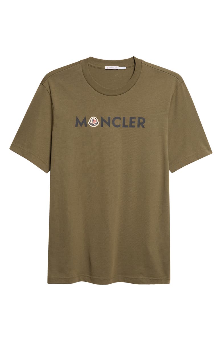 Moncler Logo Patch Graphic T-Shirt, Main, color, Olive Night