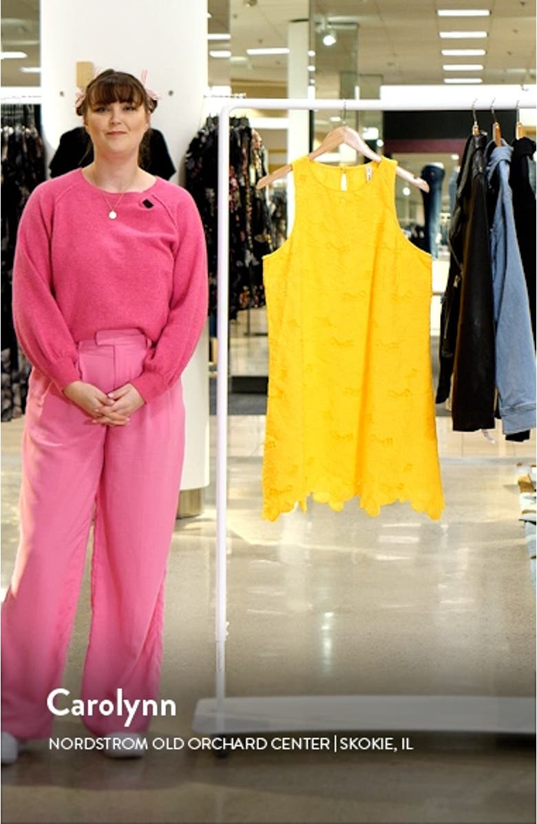 Openwork Detail Scallop Hem Cotton Minidress, sales video thumbnail