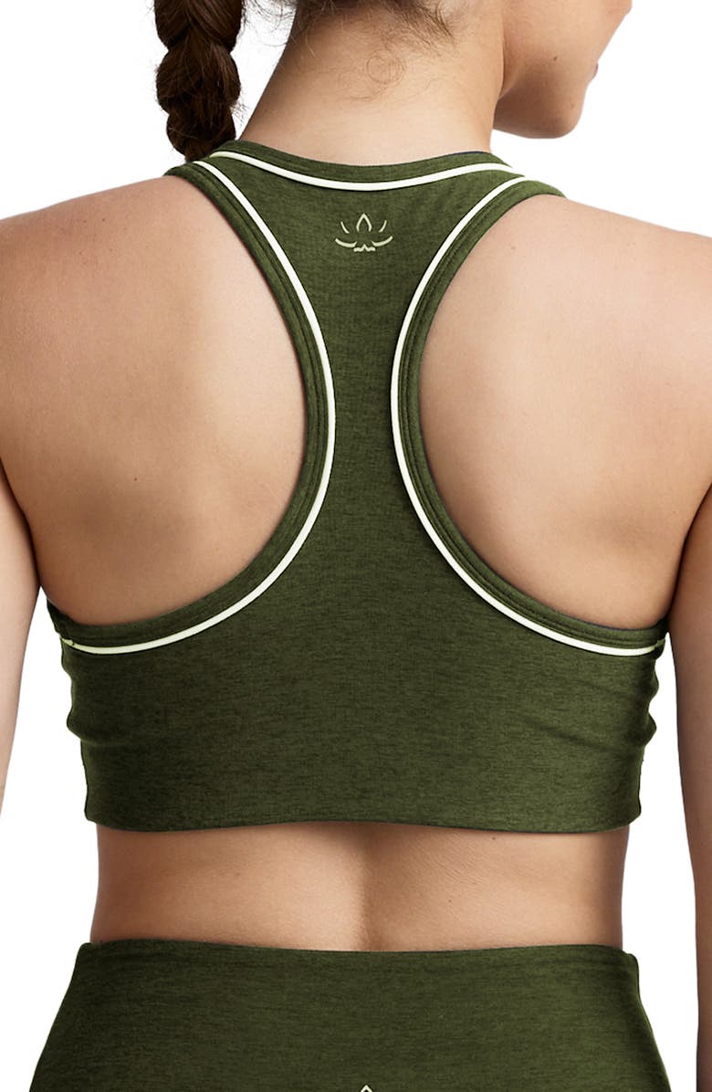 Beyond Yoga Space Dye Racerback Sports Bra, Alternate, color, Army Green Heather