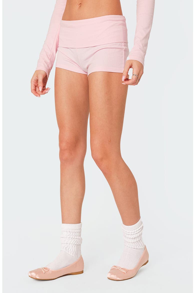 Meg Foldover Shorts, Alternate, color, PINK