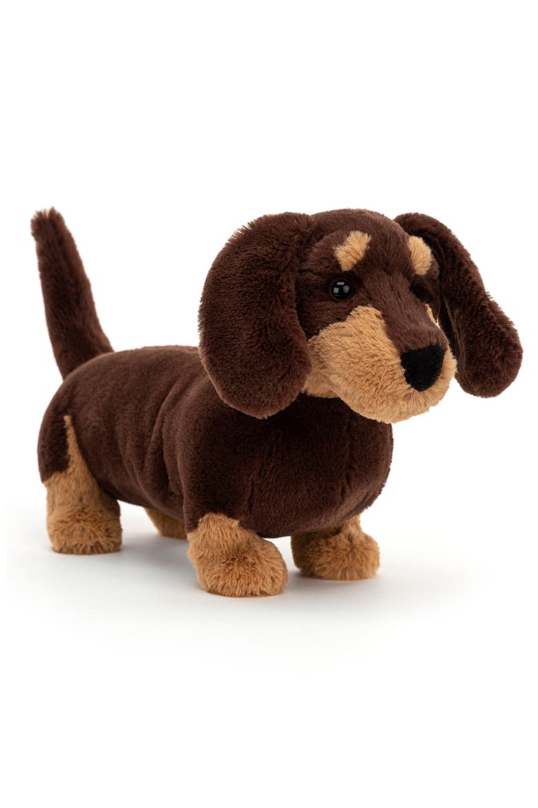 Otto Sausage Dog Plush Toy, Main, color, BROWN