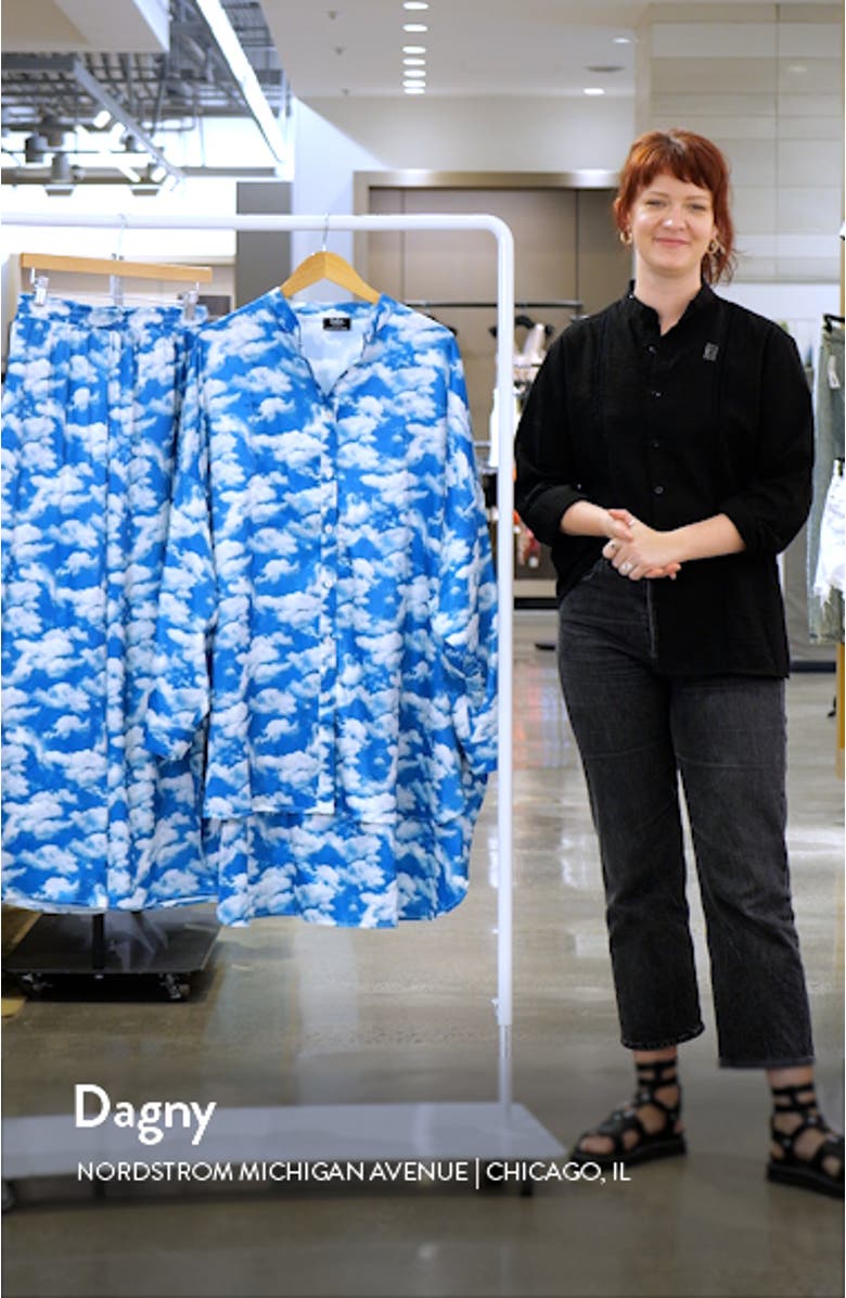 Secret Sky Society Oversize Satin Button-Up Shirt & Pants Set, sales video thumbnail