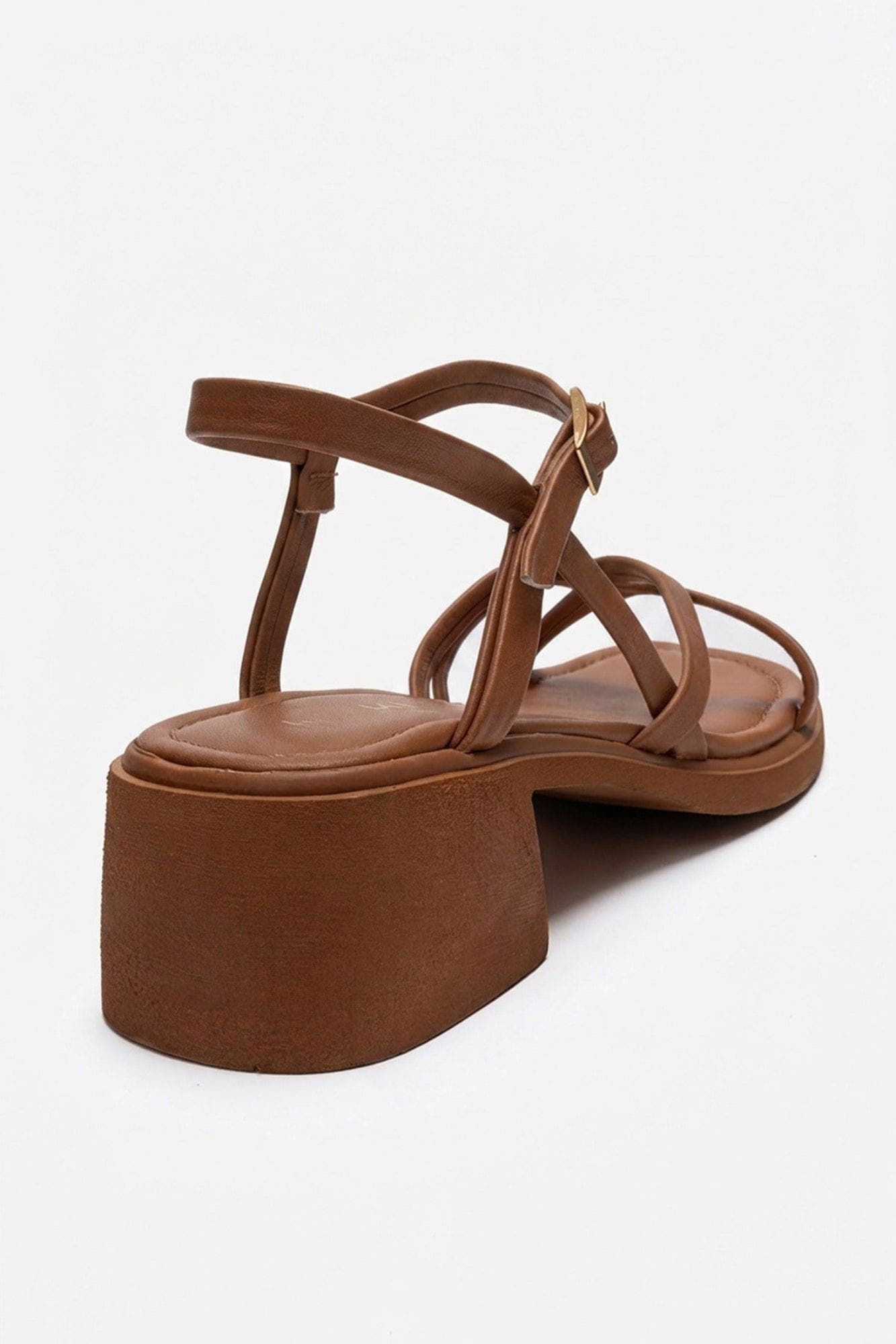 Cirelle Leather Block Heel Sandal, Alternate, color, Cognac