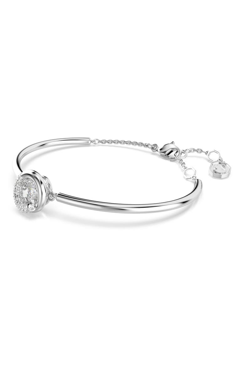 Dextera Dancing Crystal Charm Bangle Bracelet, Alternate, color, WHITE/ SILVER