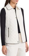Jones New York Quilted Faux Leather Trim Vest