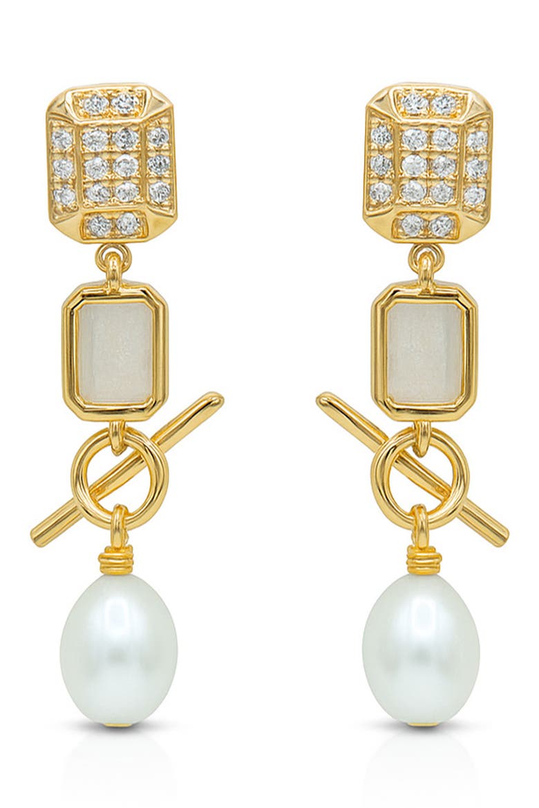 Geometric Drop Earrings, Main, color, GOLD
