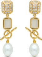 LA MENO Geometric Drop Earrings