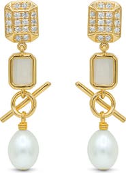 LA MENO Geometric Drop Earrings